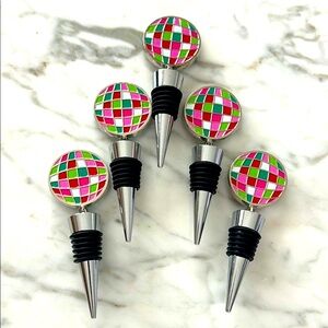 Wine Stoppers Set of 5 Dolly Parton Collectible Mosaic Colorful Pattern